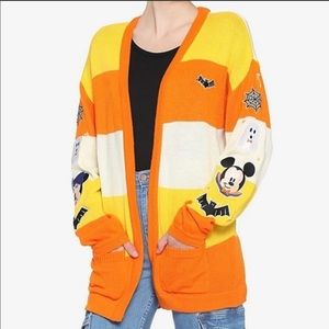 Mickey candy corn cardigan NWT